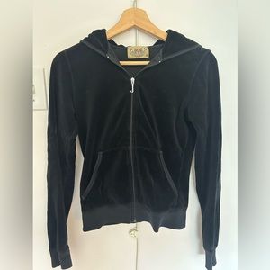 Juicy Couture Black Velour Zip Up Jacket